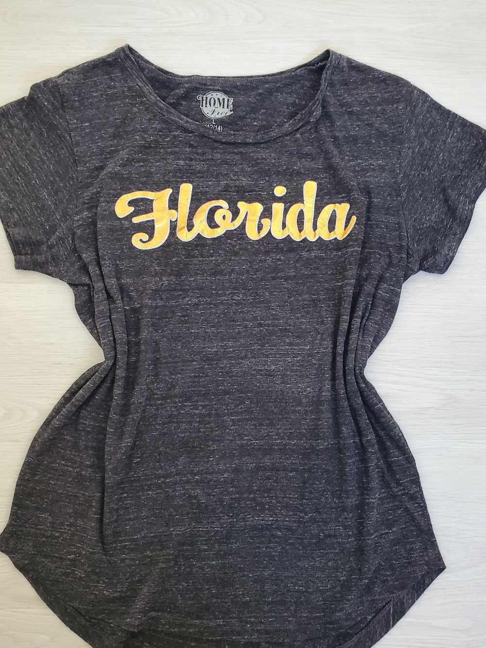 Florida Graphic Tee - Charcoal with Yellow Script